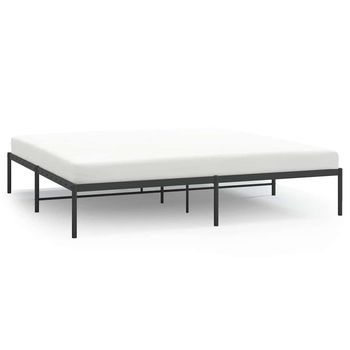 Estructura De Cama De Metal Negro 183x213 Cm Vidaxl
