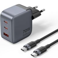 cargador de pared gan vention tz-fex-eu 3 puertos usb-c y usb-a 70w