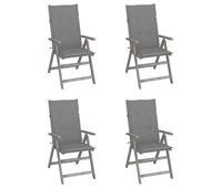 vidaxl sillas reclinables jardin y cojines 4 uds madera maciza acacia