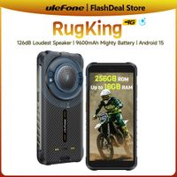 ulefone rugking 4g smartphone resistente android 15 hasta 16gb ram  256gb rom 9600mah nfc 599 pantalla altavoz telefono impermeable