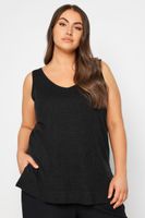 yours top negro de punto sin mangas mujer curvy y tallas grandes yours