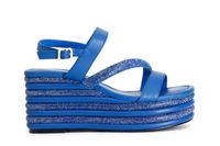 sandalias asimetricas de pedreria y napa con cuna a rayas y pedreria cobalto 40