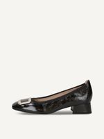 caprice pumps black made of leather with trapeze heel size 375