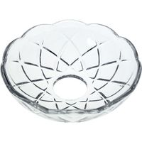 arandela de cristal d10cm taladro central 26mm 5 laterales transparente