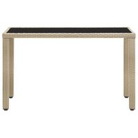 mesa de jardin  mesa de exterior de ratan sintetico beige 123x60x74 cm