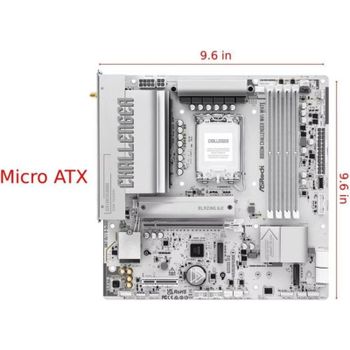 Placa Base AsRock B860M Challenger WiFi White Intel B860 LGA 1851 DDR5 Micro ATX Wi-Fi 7