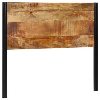 Cabecero 120 Cm Madera Maciza Mango Y Hierro Vidaxl