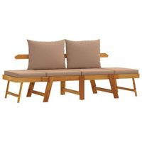 banco de jardin  banco de exterior  silla de jardin con cojines 2 en 1 madera maciza de acacia