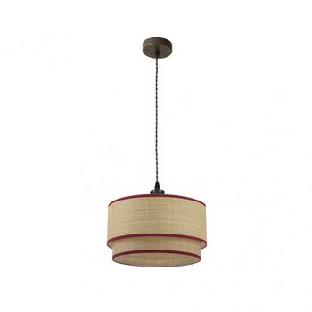FABRILAMP Colgante detalle en rojo modelo Roque Regulable