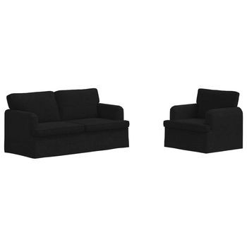 Juego De Sofá 2 Pcs Negro 162 X 80 X 85 Cm Tela Vidaxl