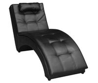 vidaxl divan con almohada de cuero sintetico negro