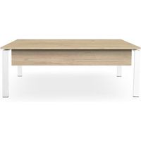 mesa-escritorio con faldon estructura metalica abierta blanco 160x80 cm roble ofilike