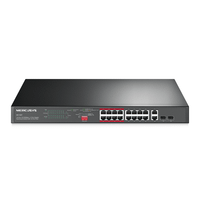 switch no gestionable mercusys ms118cp 18p 16xrj45 100mbps poe 2x1gbps 2xsfp 1gbps enrackable