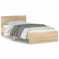 cama individual  cama para adultos  cama con cabecero madera de ingenieria roble sonoma 100x200 cm