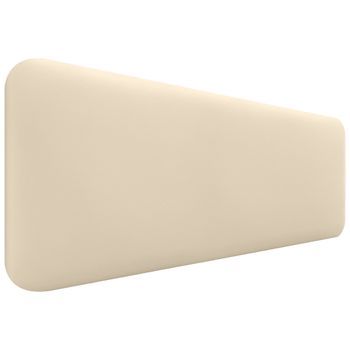 Dhome Cabecero Tapizado Liso Redondeado Polipiel Para Pared Acústicos Cabeceros Absorbentes Cabezal Cama Dormitorio (vainilla, 135cm)