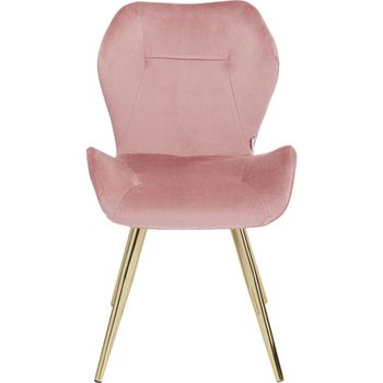 Silla terciopelo rosa con patas doradas