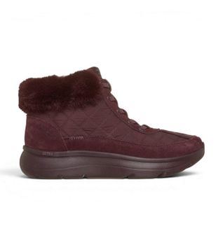 Skechers para mujer. 144844 Botines Slip-Ins: On-The-GO Encore - Cozy Fit Maisie burdeos (37), Piel, Plano, Cordones, Casual, Granate