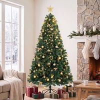 arbol de navidad de artificial homcom 180 cm-verde
