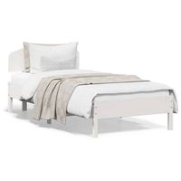 cama individual  cama para adultos  estructura de cama con cabecero madera de pino blanca 90x200 cm cfw63682