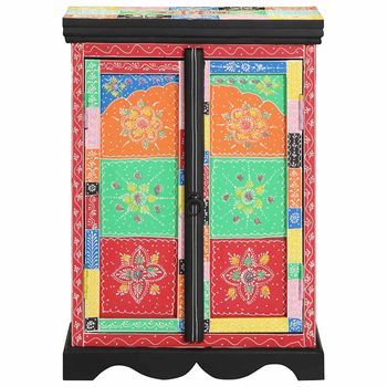 Mesa Consola | Mesa De Entrada Con Estante Con Puerta Multicolor 50 X 30 X 70 Cm