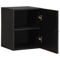 armario de pared negro 38 x 33 x 48 cm madera de mango maciza vidaxl