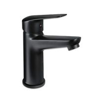 grifo de lavabo en laton negro mate monomando