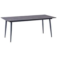mesa de comedor de jardin con tablero de hpl y estructura de aluminio resistente a los rayos uv agua oxido gris oscuro con tablero gris tolentino