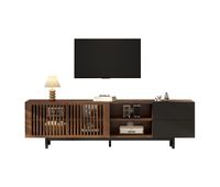mueble tv 160 cm de mdf con 2 puertas y 2 cajonesmaderanegro