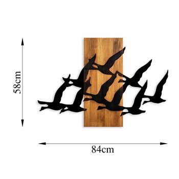Decoración Pared De Madera Migrant Birds-375 Nogal Negro 84x58 Cm