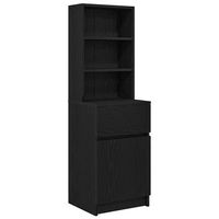 mesilla de noche de madera de ingenieria negra 39x35x125 cm vidaxl