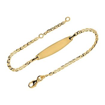 9 quilates pulsera de oro grabable