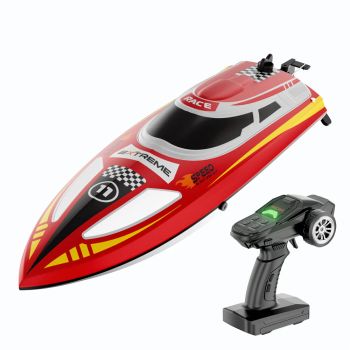 Flytec V003 RTR 2.4G 30km/h Barco RC Competitivo de Alta Velocidad Carrera Luces LED Impermeable Auto Capsize Reset Auto