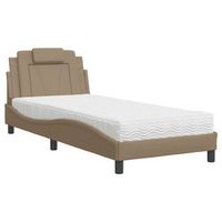cama viana con colchon cuero sintetico capuchino 80x200 cm vidaxl
