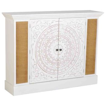 Aparador de madera de 2 puertas 130x33x99h cm - blanco