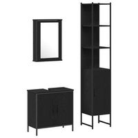 juego de muebles de bano 3 uds negro 33 x 33 x 1855 cm vidaxl