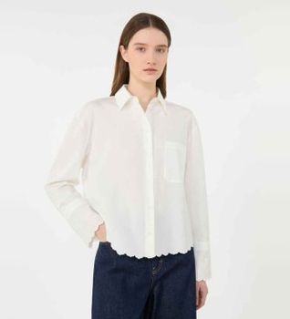 Weekend Max Mara para mujer. 2615111021600 Camisa Neutro blanco (40), Casual, Algodón, Manga larga