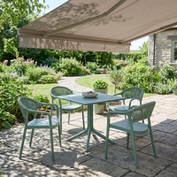 conjunto para jardin mesa  4 sillas verona verde 100 polipropileno eme mobiliario