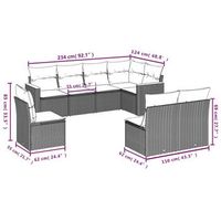 set combinado de ocio al aire libre con cojines configuracion de 8 piezas en color negro