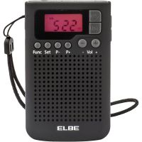 elbe rf-93 radio de bolsillo digital amfm con auriculares incluidos