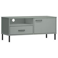 mueble de tv con patas de metal oslo madera maciza pino gris