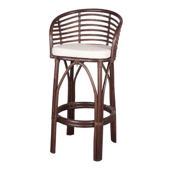 Taburete alto de bambú y ratán  confort - marrón - 100x50x50