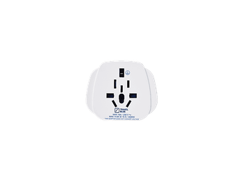 Adaptador enchufe - Travel Blue SP0111, 4000W, Sólo para uso interior, Schuko (europeo) con conexión de tierra (puesto a tierra), Blanco