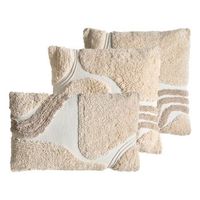 conjunto de 3 cojines decorativos de algodon con diseno capitone 4530 x 4550 cm beigeblanco alstonia