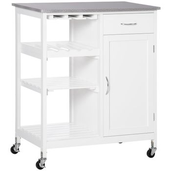 Carrito de cocina 76x48x88 cm blanco