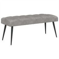 banco con tapiceria con botones gris claro 110 x 40 x 46 cm vidaxl