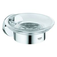 jabonera con soporte mural grohe essentials chrome 40444001