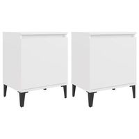 mesitas de noche con patas de metal blanco 40x30x50 cm vidaxl