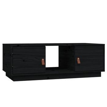 Mesa De Centro，mesa Auxiliar，mesa De Café De Madera Maciza De Pino Negro 100x50x35 Cm
