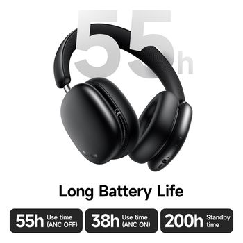 HOCO W63 ANC auriculares Bluetooth con cancelación activa de ruido Control por aplicación deportes auriculares de música Hifi aire con micrófono sobre la oreja