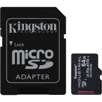 kingston industrial microsdxc 64gb uhs-i u3 v30 clase 10  adaptador sd